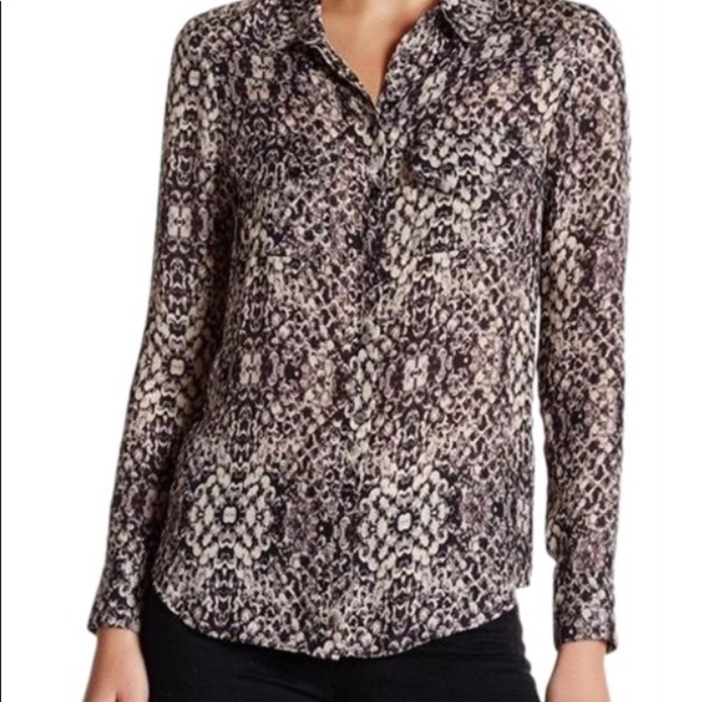 Haute Hippie Silk Snake Print Western Blouse S